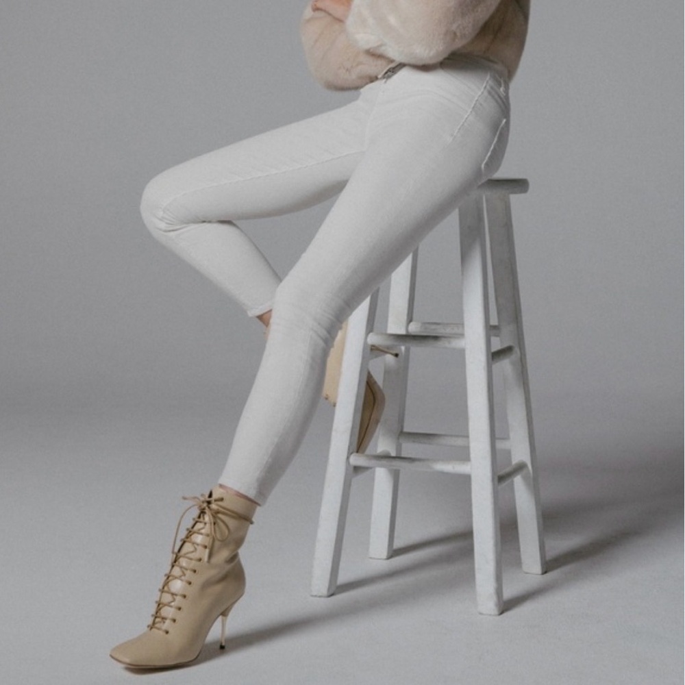 J Brand White Corduroy Skinny Jeans P-51
